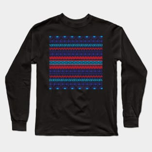 Stripe ethnic Aztec pattern Long Sleeve T-Shirt